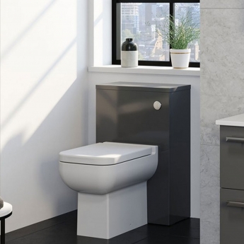 Prestige Purity Back to Wall WC Toilet Unit 505mm Wide - Storm Grey Gloss