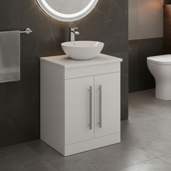 Prestige Purity 600mm 2-Door Floor Standing Countertop Vanity Unit | Product Image