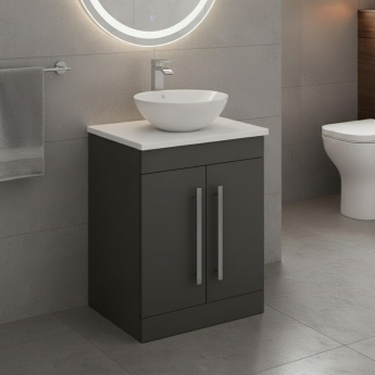 Prestige Purity 600mm 2-Door Floor Standing Countertop Vanity Unit | Product Image