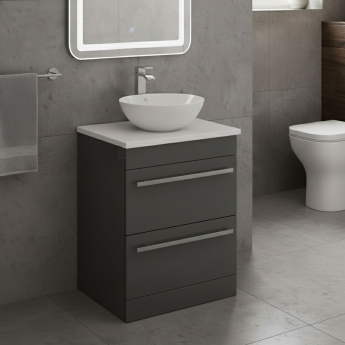 Prestige Purity 600mm 2-Drawer Floor Standing Countertop Vanity Unit | Product Image