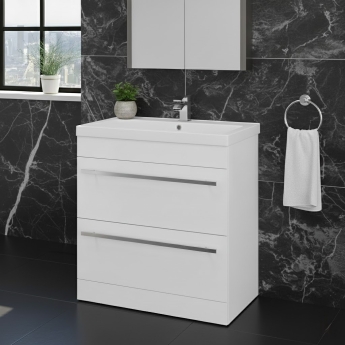 Prestige Purity 800mm 2-Drawer Floor Standing Vanity Unit | Product Image
