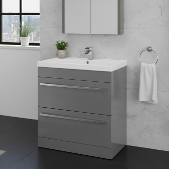 Prestige Purity 800mm 2-Drawer Floor Standing Vanity Unit | Product Image