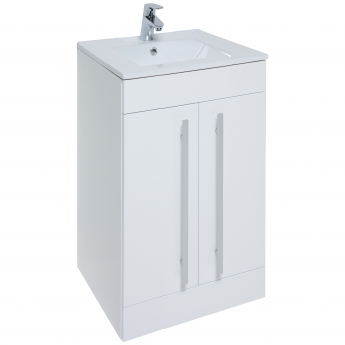 Prestige Purity 2-Door Floor Standing Vanity Unit with Ceramic Basin 500mm Wide - White