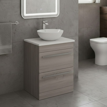 Prestige Purity 600mm 2-Drawer Floor Standing Countertop Vanity Unit | Product Image