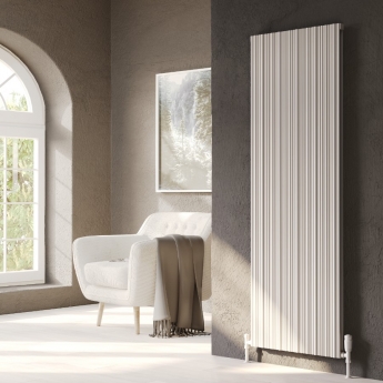 Prestige Quebec Double Vertical Aluminium Radiator 1775mm H x 239mm W - White