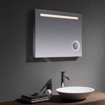 Prestige Sherston LED Bathroom Mirror with Touch Sensor and 3X Magnification 800mm H x 600mm W