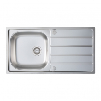 Prima 1.0 Bowl Kitchen Sink with Staten Sink Tap and inset Sink 965mm L x 500mm W - Stainless Steel/Chrome