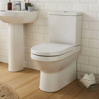 Prestige Style Close Coupled Toilet with Push Button Cistern - Soft Close Seat