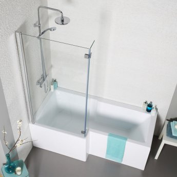 Prestige Tetris L Shaped Shower Bath 1600mm x 700mm/850mm Left Handed