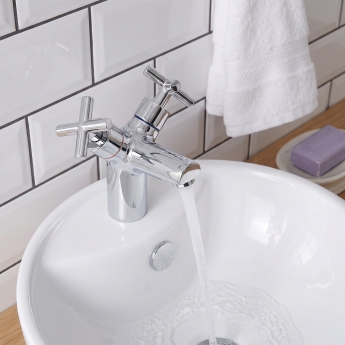 Prestige Times Branch Mono Basin Mixer Tap with Click Waste Dual Handle - Chrome | Product Image