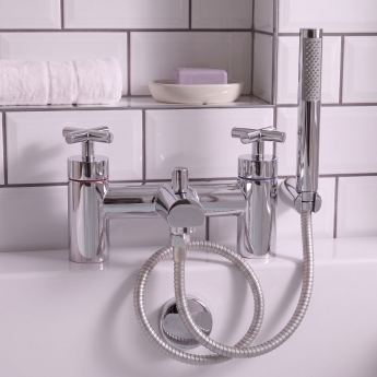 Prestige Times Bath Shower Mixer Tap Pillar Mounted - Chrome | Product Image