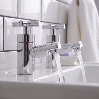 Prestige Times Basin Taps Pair Chrome | Product Image