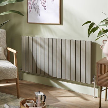 Prestige Victoria Single Horizontal Aluminium Radiator 575mm H x 588mm W - Inox | Product Image