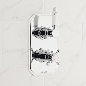 Prestige Viktory Thermostatic Dual Concealed Mixer Shower Adjustable Slide Rail Kit + Fixed Head | Product Image