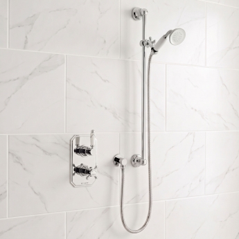 Prestige Viktory Thermostatic Dual Concealed Shower with Adjustable Slide Rail Kit | Product Image