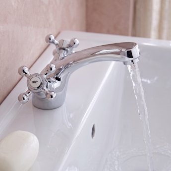 Prestige Viktory Mono Basin Mixer Tap with Click Waste Dual Handle - Chrome | Product Image