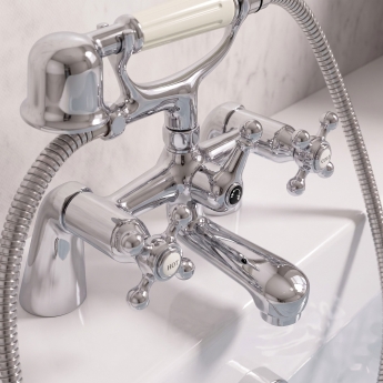 Prestige Viktory Bath Shower Mixer Tap Pillar Mounted - Chrome | Product Image