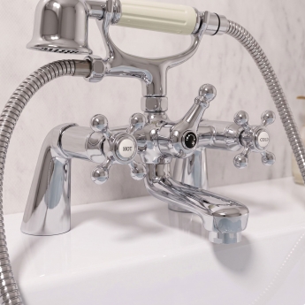 Prestige Viktory Bath Shower Mixer Tap Pillar Mounted - Chrome | Product Image