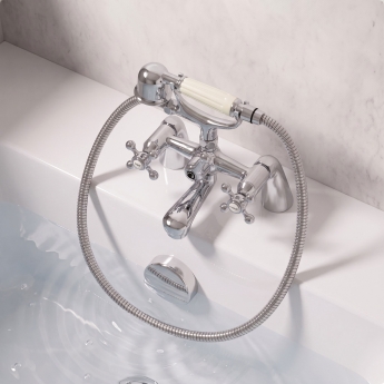 Prestige Viktory Bath Shower Mixer Tap Pillar Mounted - Chrome | Product Image