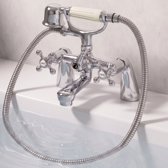 Prestige Viktory Bath Shower Mixer Tap Pillar Mounted - Chrome | Product Image