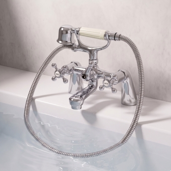 Prestige Viktory Bath Shower Mixer Tap Pillar Mounted - Chrome | Product Image