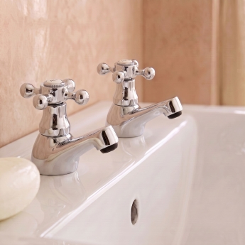 Prestige Viktory Basin Taps Pair Chrome | Product Image
