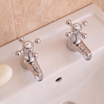 Prestige Viktory Basin Taps Pair Chrome | Product Image