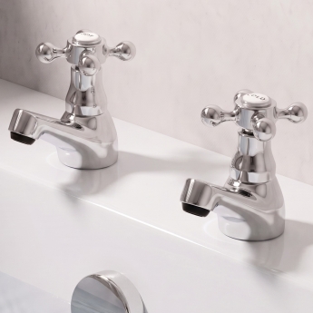 Prestige Viktory Bath Taps Pair Chrome | Product Image