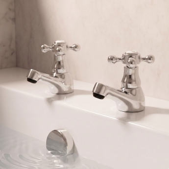 Prestige Viktory Bath Taps Pair Chrome | Product Image