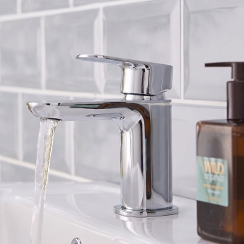 Prestige Visage Mini Mono Basin Mixer Tap with Click Waste - Chrome | Product Image