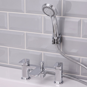 Prestige Visage Bath Shower Mixer Tap Pillar Mounted - Chrome | Product Image