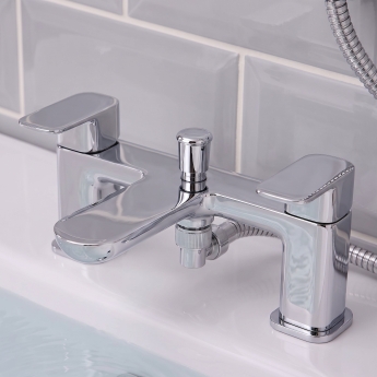 Prestige Visage Bath Shower Mixer Tap Pillar Mounted - Chrome | Product Image