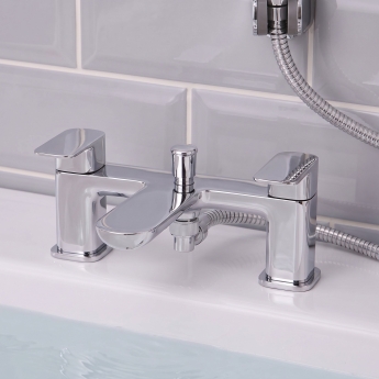 Prestige Visage Bath Shower Mixer Tap Pillar Mounted - Chrome | Product Image
