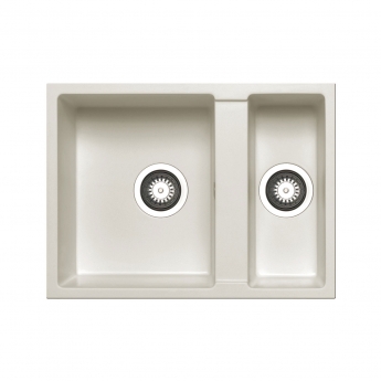 Prima+ Granite 1.5 Bowl Undermount Kitchen Sink 590mm L x 440mm W - White