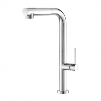 Prima+ Mosa Single Lever L-Shaped Tall Kitchen Sink Mixer Tap - Chrome