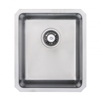 Prima+ R25 Compact 1.0 Bowl Undermount Kitchen Sink 450mm L x 390mm W - Stainless Steel