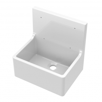 Purity Cleaner Fireclay Sink 1.0 Bowl with Grid 515mm L x 535mm D x 393mm W - White