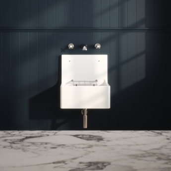 Delphi Cleaner Fireclay Sink 1.0 Bowl with Grid 515mm L x 535mm D x 393mm W - White