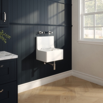 Delphi Cleaner Fireclay Sink 1.0 Bowl with Grid 515mm L x 535mm D x 393mm W - White