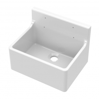 Purity Cleaner Fireclay Sink 1.0 Bowl with Grid 515mm L x 382mm D x 393mm W - White
