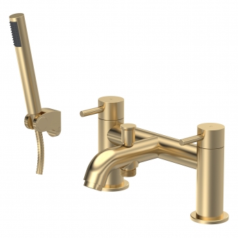 Delphi Corinthian Brushed Brass Bath Shower Mixer Tap with Kit | Product Image