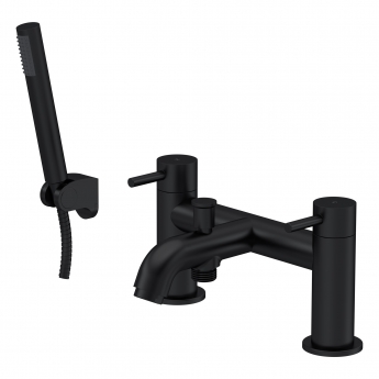 Delphi Corinthian Matt Black Bath Shower Mixer Tap with Kit | Product Image