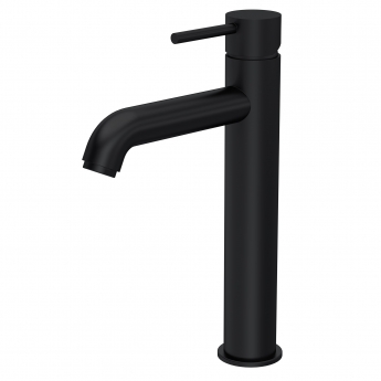 Delphi Corinthian Matt Black High Rise Tall Mono Basin Mixer Tap | Product Image