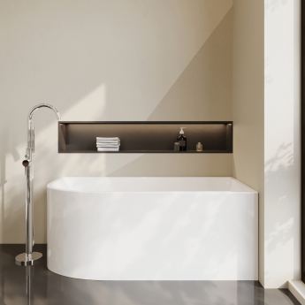 Delphi Crest J-Shaped Freestanding Curved Corner Bath 1500mm x 710mm Right Handed