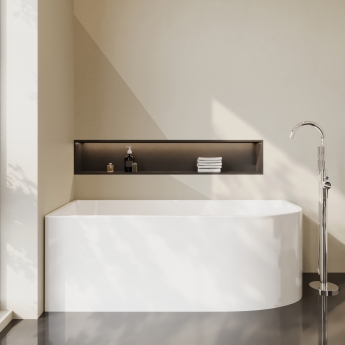 Delphi Crest J-Shaped Freestanding Curved Corner Bath 1700mm x 720mm Left Handed