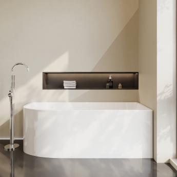 Delphi Crest J-Shaped Freestanding Curved Corner Bath