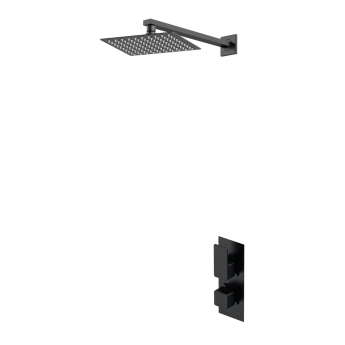 Delphi Edge Black Dual Concealed Shower Set with Fixed Head