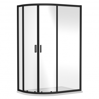 Delphi Expressions Matt Black Offset Quadrant Shower Enclosure - 6mm Glass