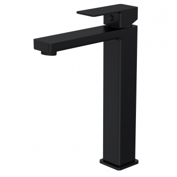 Delphi Fathom Matt Black High Rise Tall Mono Basin Mixer Tap | Product Image