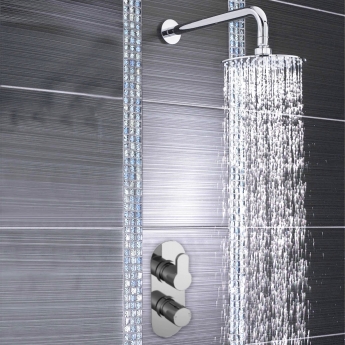 Delphi Loop Chrome Dual Concealed Shower Set with Fixed Head